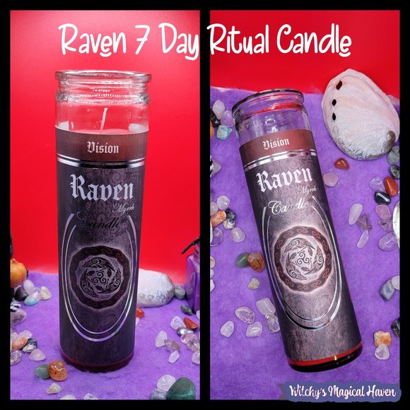 Raven 7 Day Ritual Candle - Picture 1 of 2